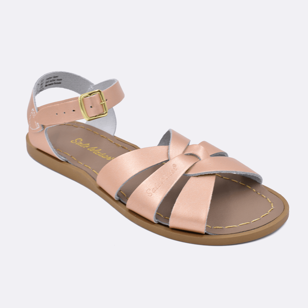 One 800 Original style sandal color rose gold. Facing left to right diagonally. 	Adult Size.